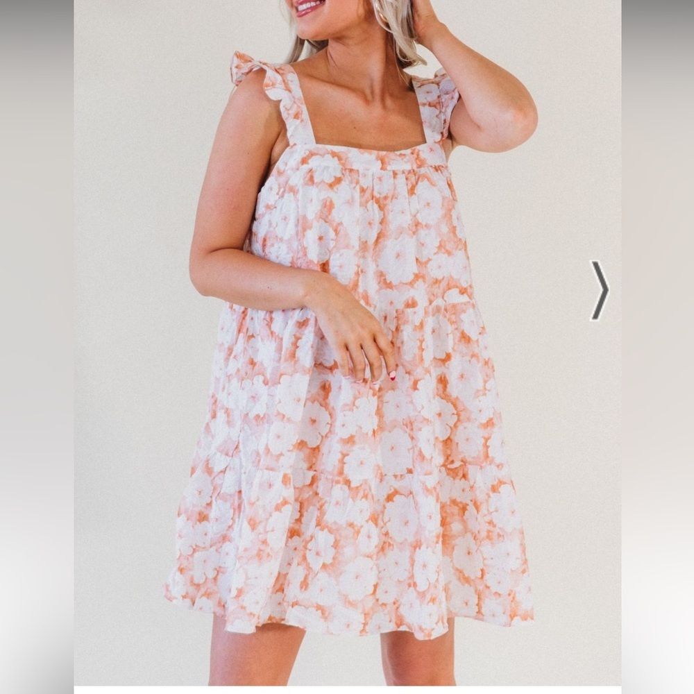 Flutter Sleeve Floral Mini Dress | m